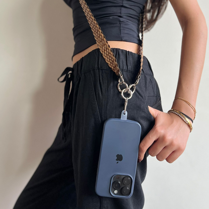 Stylish Crossbody Pleated Leatherrete Belt for  Mobile Phone in Comfortable Fashion