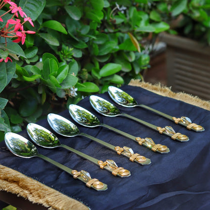 Amber Crystal Dinner Spoons