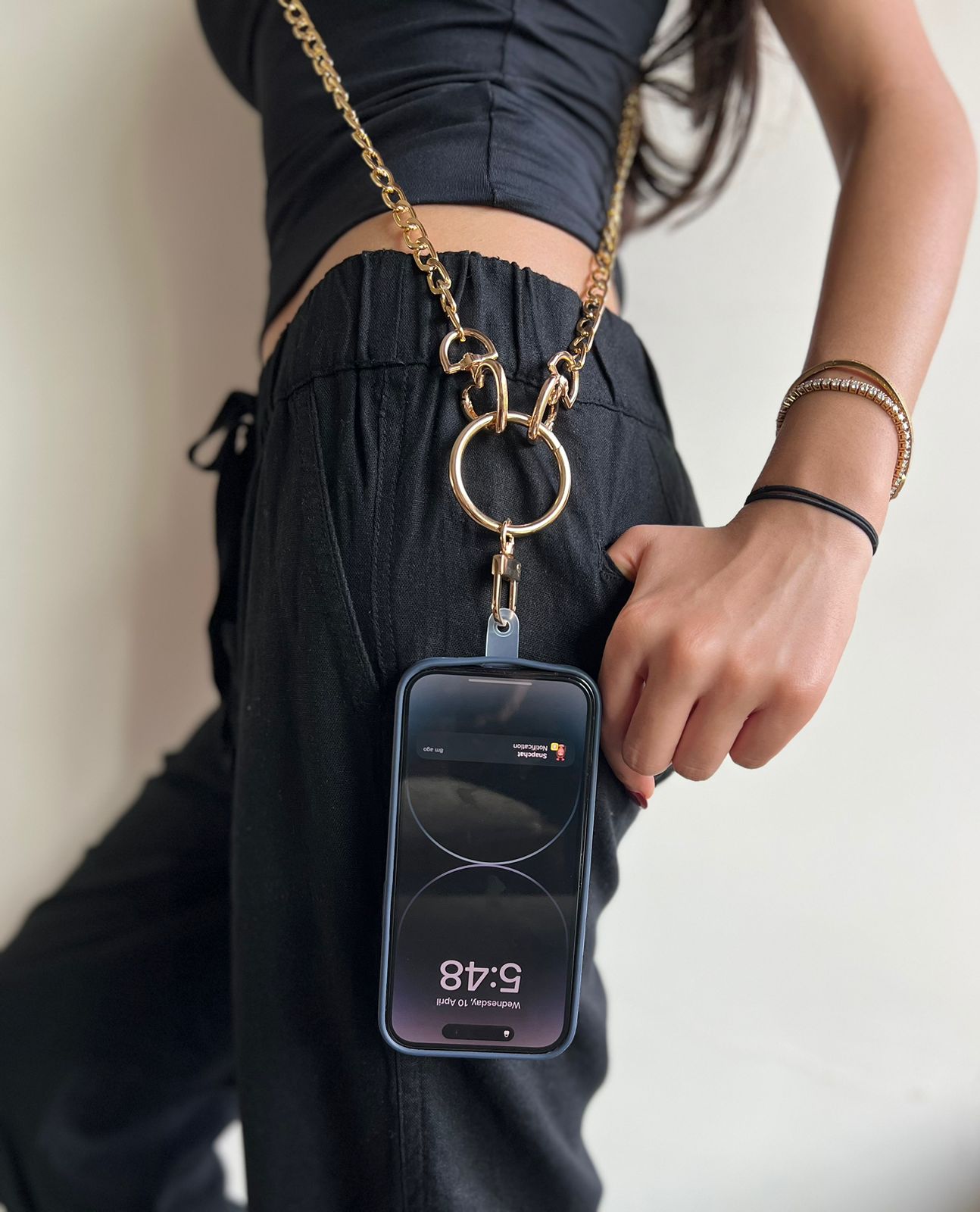 Modern Elegance: Metal Crossbody Mobile Chain Collection