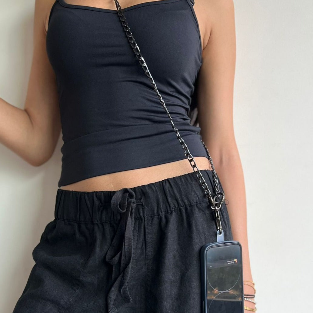 Modern Elegance: Metal Crossbody Mobile Chain Collection